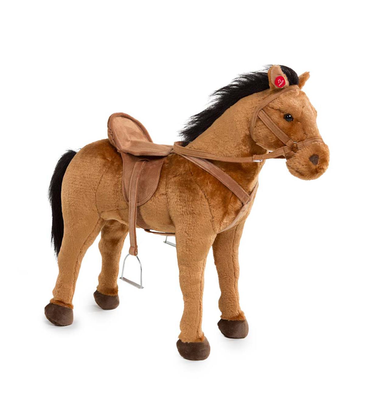 Plush Sit-On Horse Toy - Brown | PlowHearth