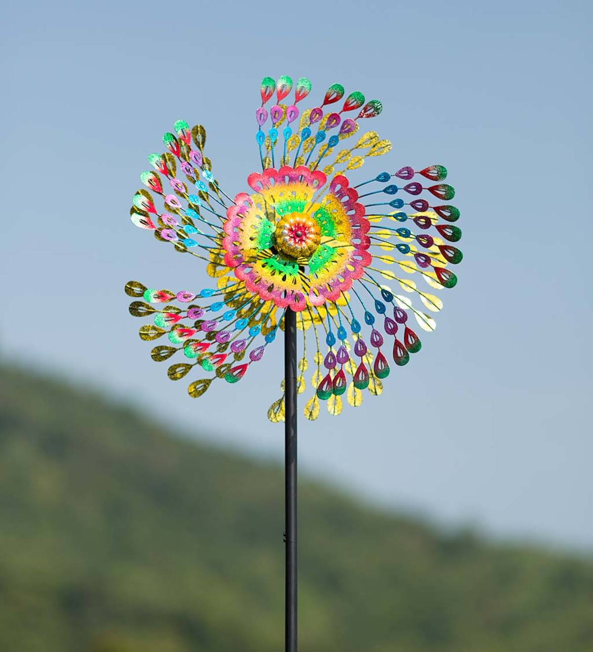 Rainbow Feathers Wind Spinner