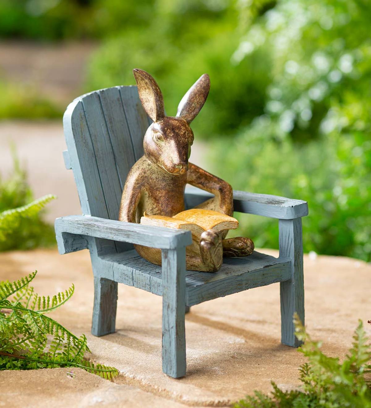 Reading Rabbit Garden Statue | Plow & Hearth
