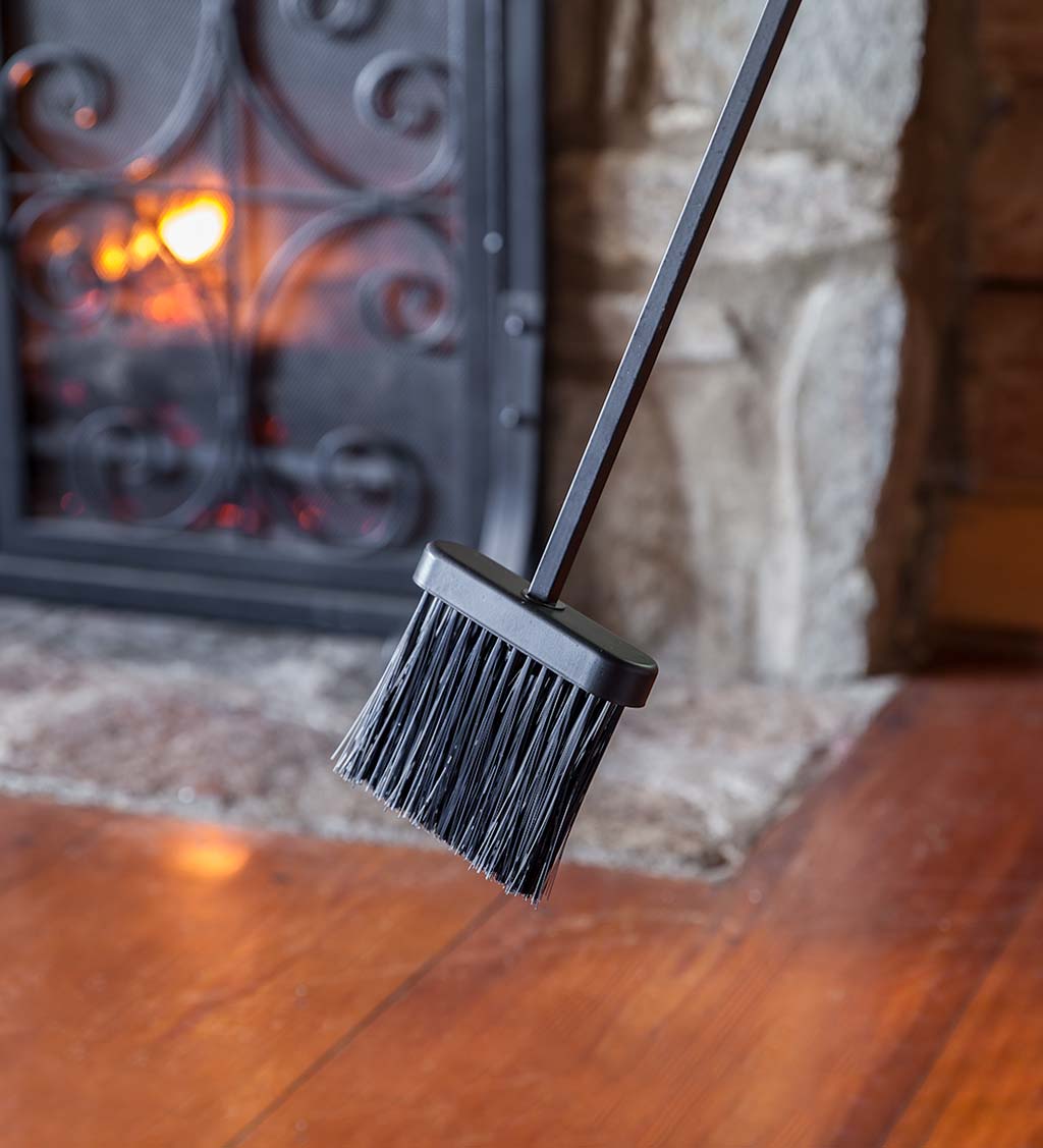 Compact Size Hand-Forged Fireplace Tool Set - Black