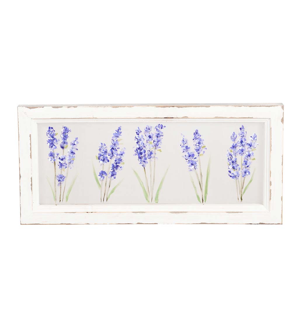 Hand-Painted Lilacs Screen Wood Frame Wall Décor