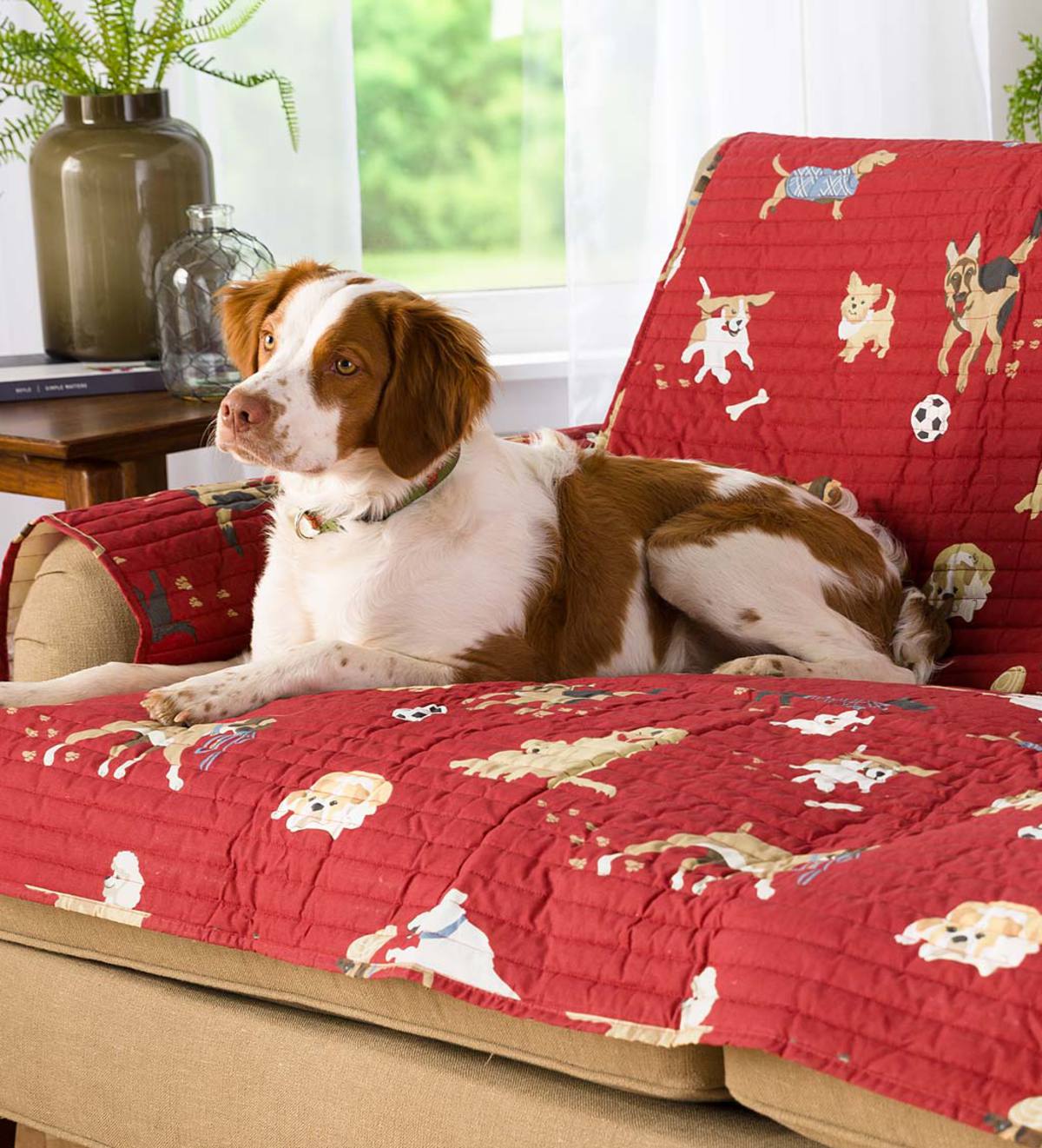 Protective Pet Love Seat Cover, Dog Park Design