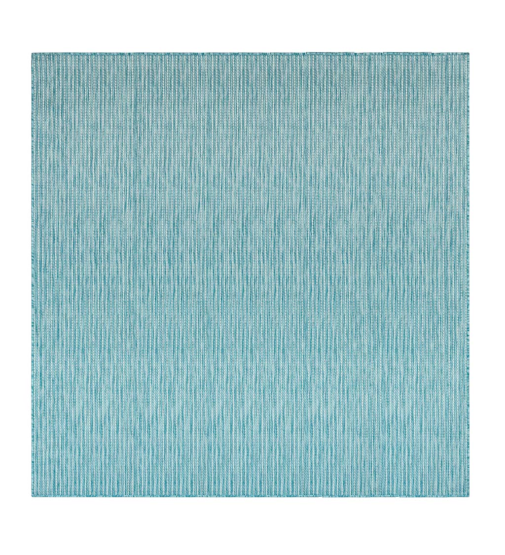 Indoor/Outdoor Textured Stripe Polypropylene Rug, 7'10" Square swatch image