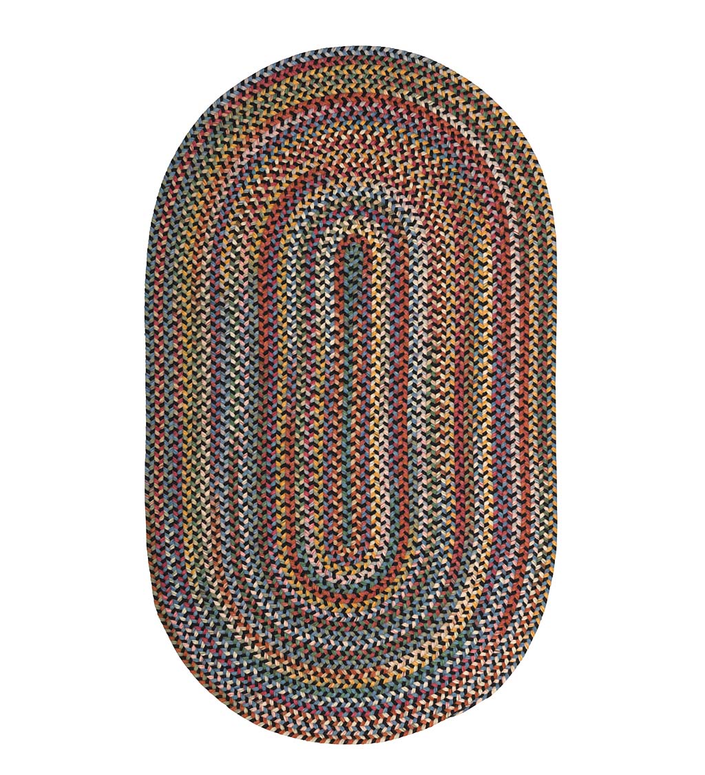 Blue Ridge Wool Oval Braided Rug, 5' x 8' swatch image