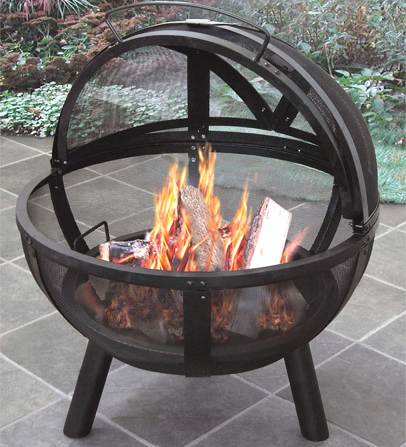 Wood Burning Ball Of Fire Pit, Extra Large Fire Pit Screen