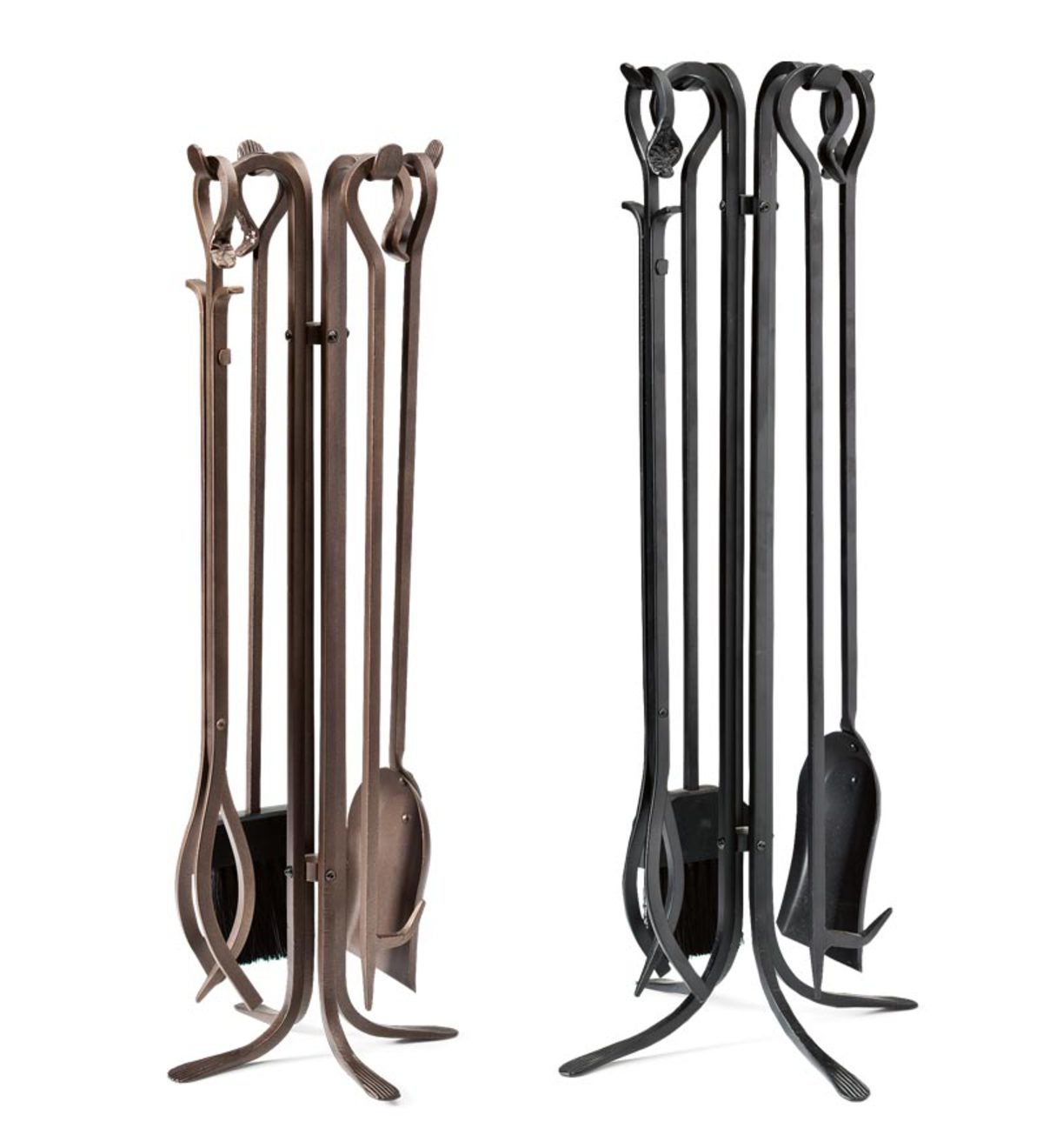Hand Forged Iron Fireplace Tools And Stand Set Plowhearth