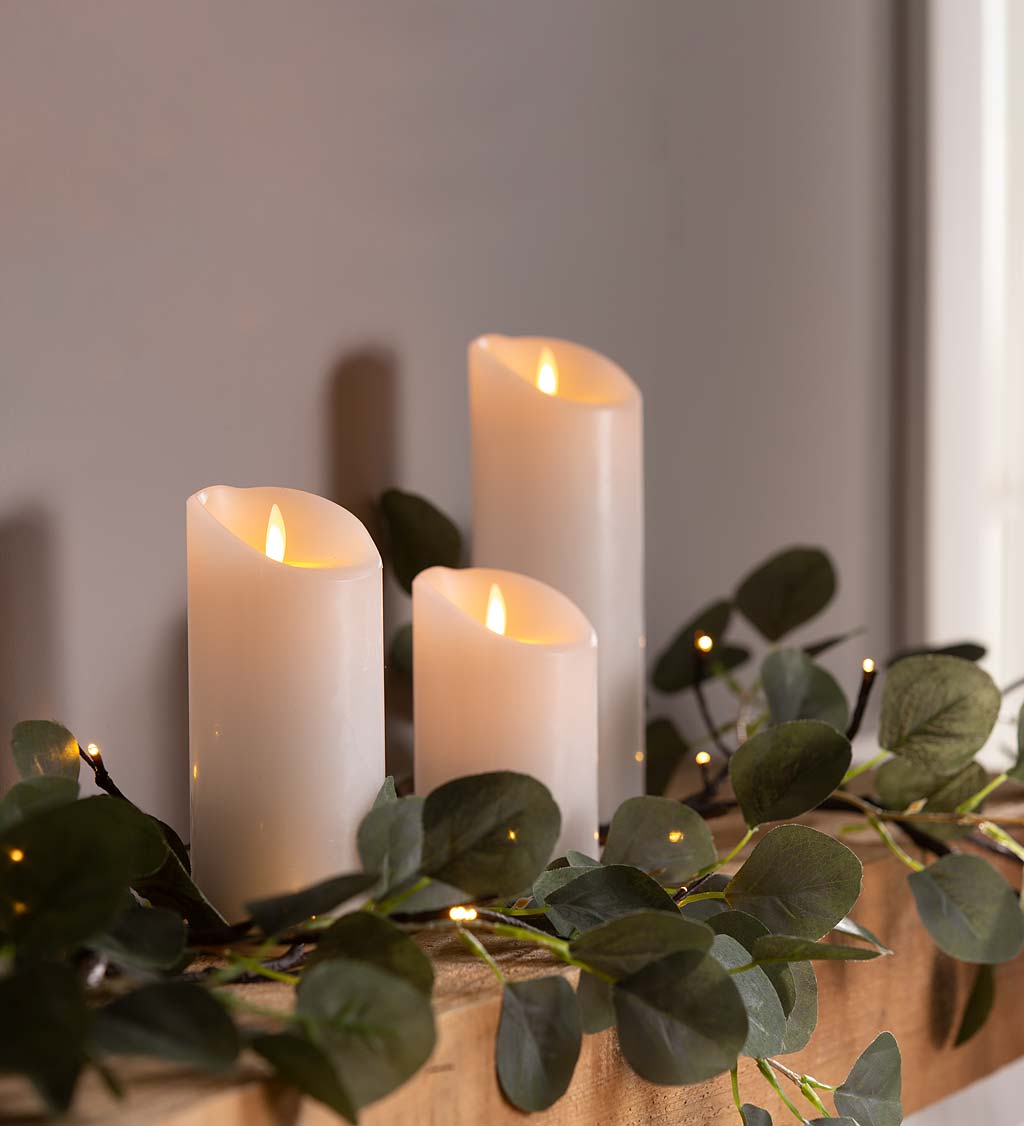 LED Pillar Candle with Flicker Flame and Auto-Timer