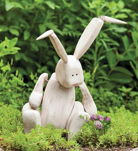 Madison Meadows Polyresin Rabbit Garden Sculpture | PlowHearth