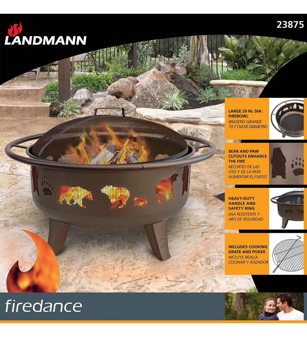 Bears Wood Burning Fire Pit Metallic, Mosaic 29 In Fuego Grande Fire Pit