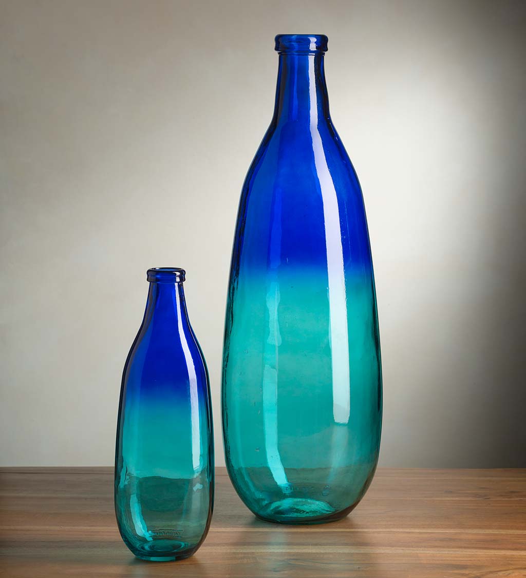 Blue Ombre Elongated Vase Collection