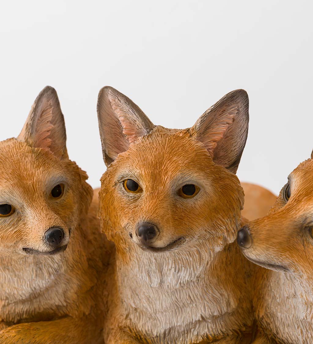 Fox Kit Triplets Planter