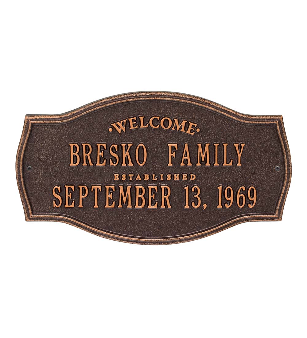 Heirloom Personalized Welcome Wall Plaque - Black | PlowHearth