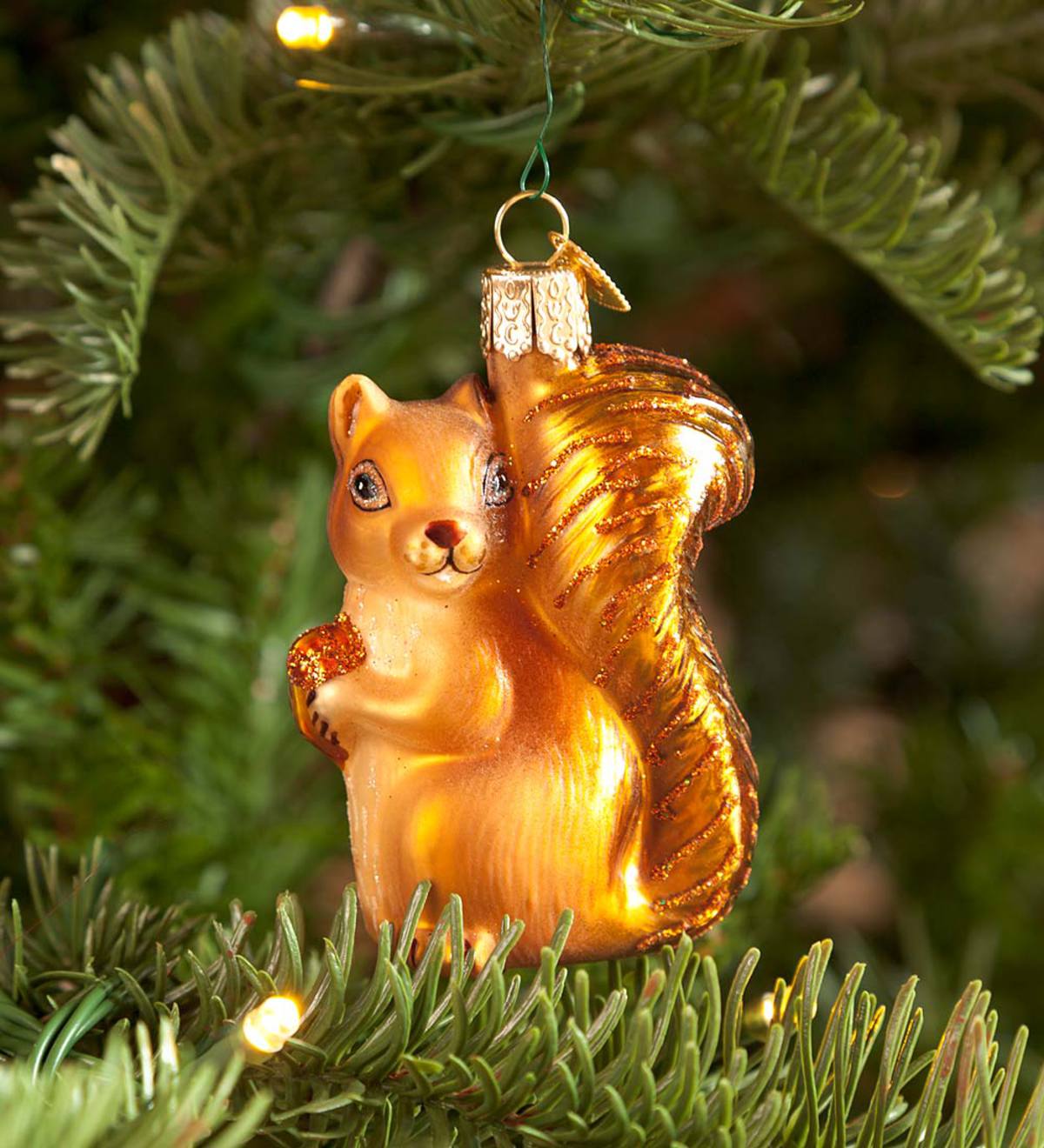 Squirrel Glass Ornament 