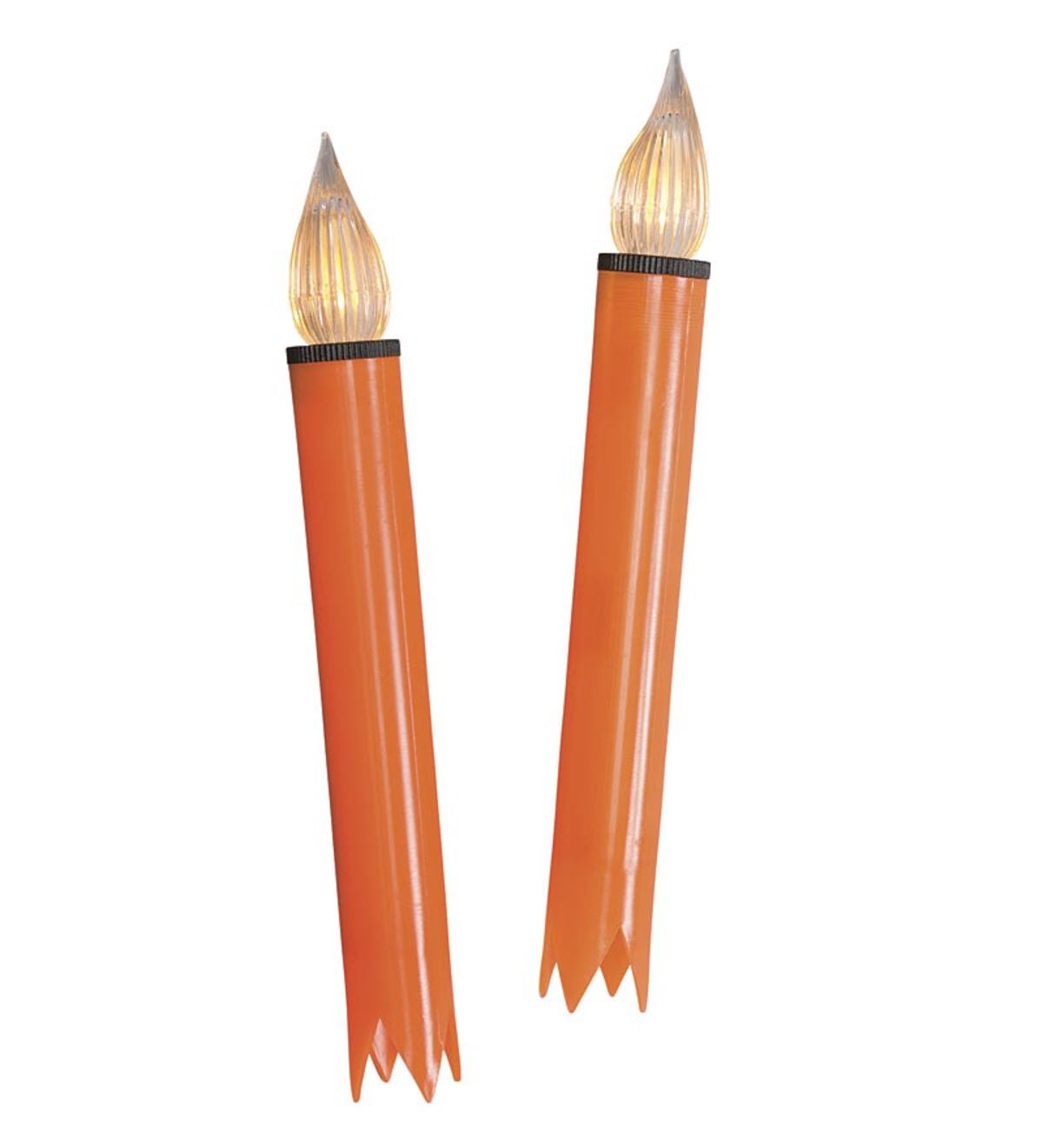 Set Of 2 No-Flame Pumpkin Candlesticks | PlowHearth