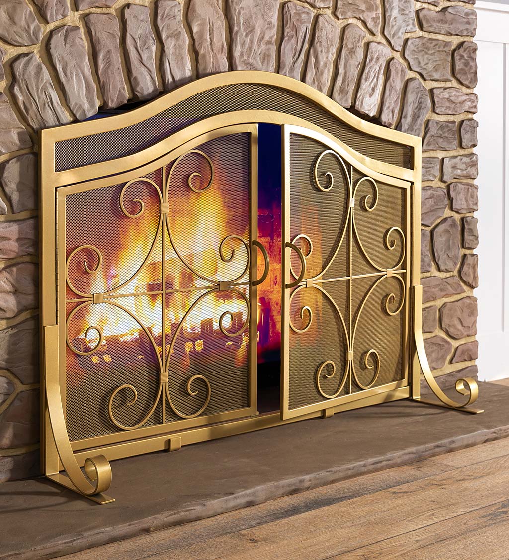 Crest Fireplace Screen With Doors