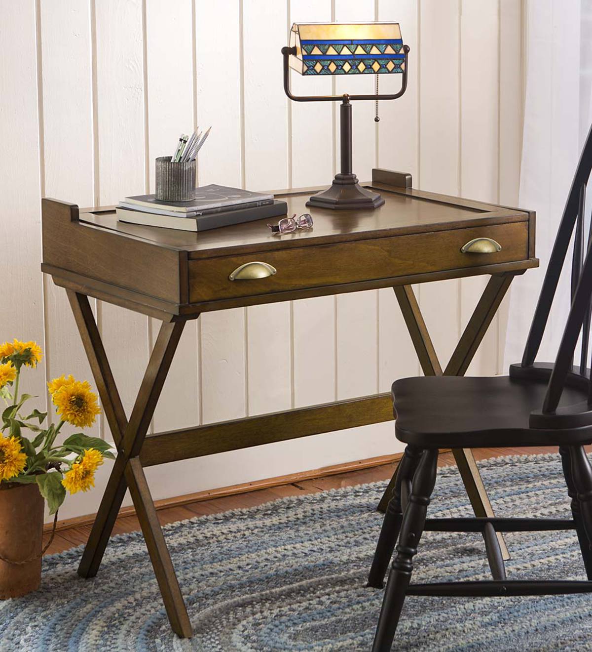 Flip-Top Desk with Cork Board