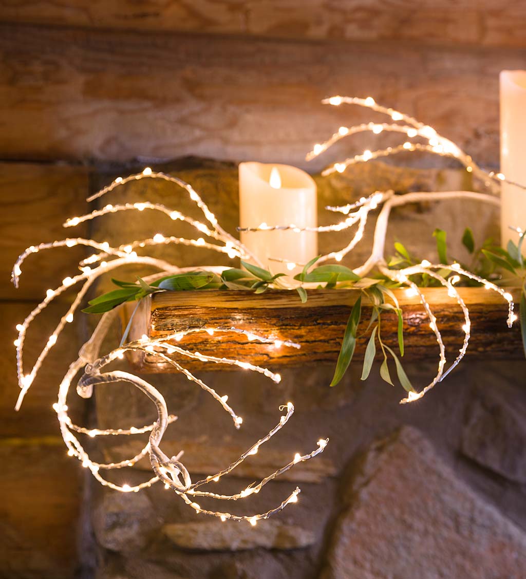 Indoor/Outdoor Birch Garland with 165 Micro LED Lights, 5'L