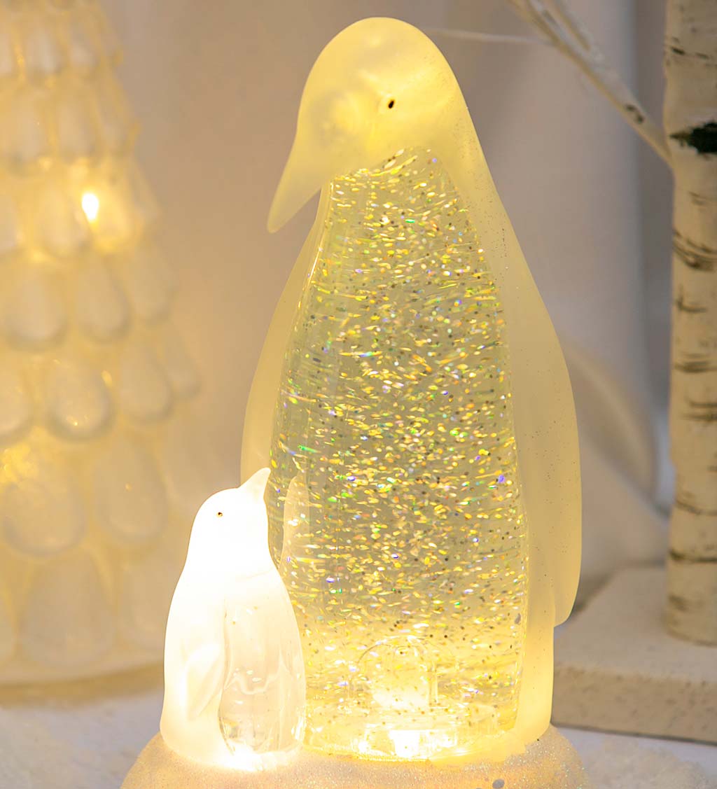 LED Swirling Water and Glitter Penguin Light