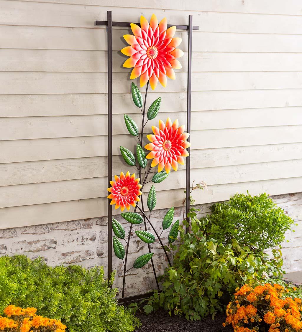 Chrysanthemum Garden Metal Trellis/Wall Art