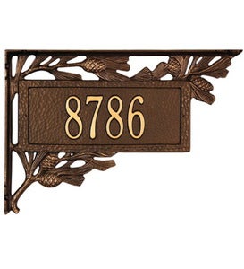 American-Made Personalized Pine Cone 2-Sided Mailbox Address Marker In Cast Aluminum