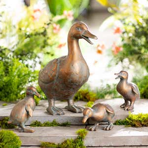 Duck Family with Mother and Three Babies, Set of 4