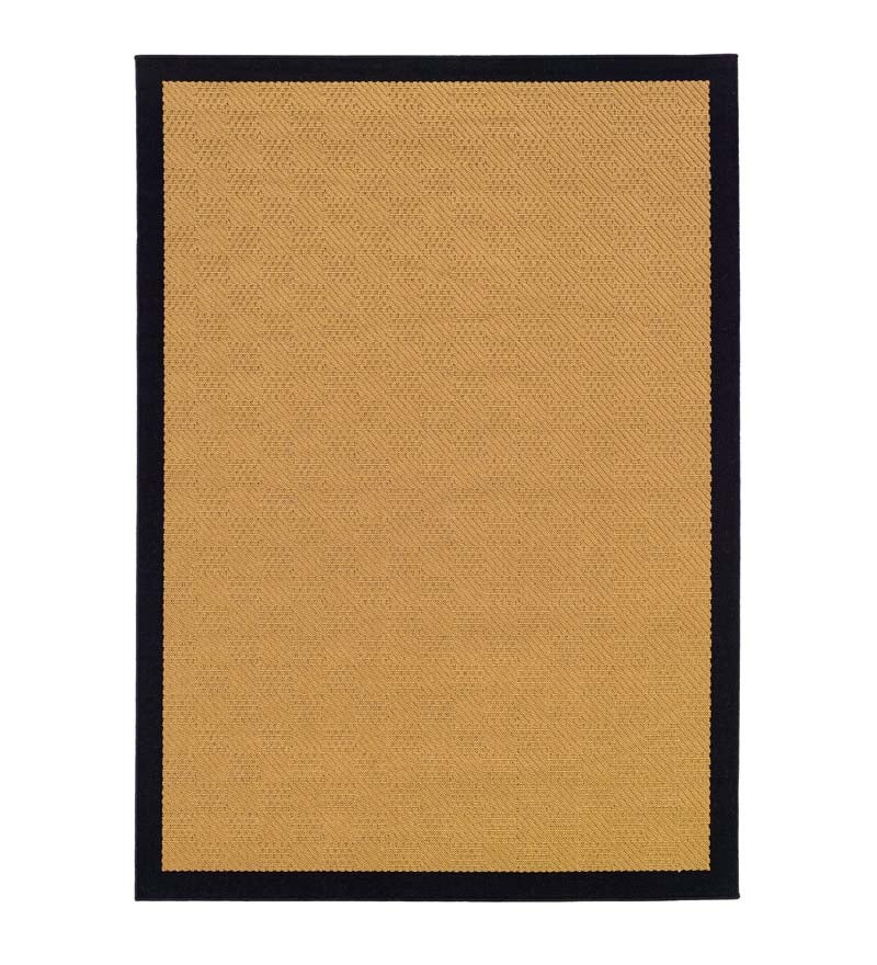 7'3"W x 10'6"L Indoor/Outdoor Stain-Resistant Textured Lanai Rug with Solid Color Border swatch image
