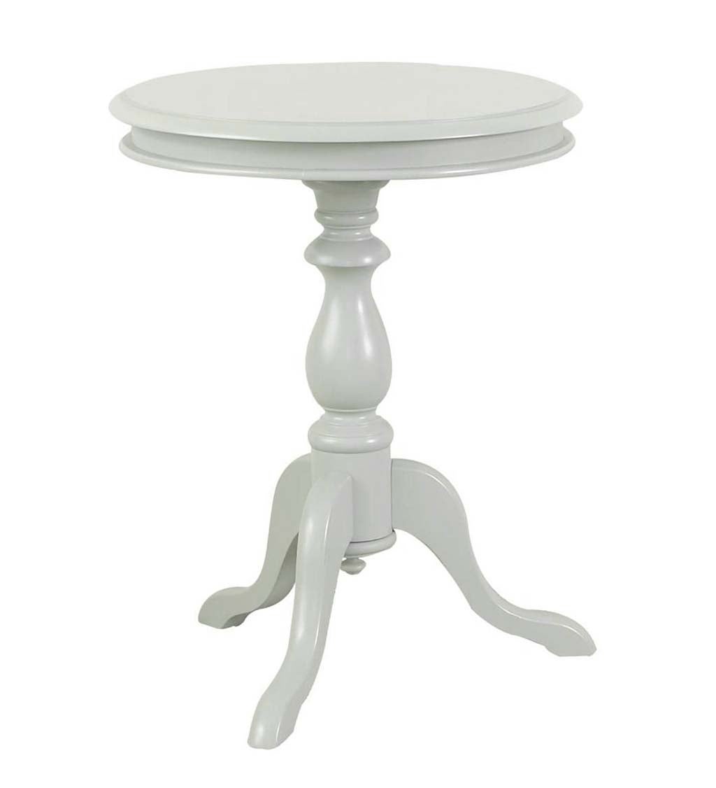 Pedestal-Based Wooden Accent Table