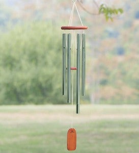 Small Weather-Resistant Aluminum and Bamboo Amazing Grace Tone Wind Chime