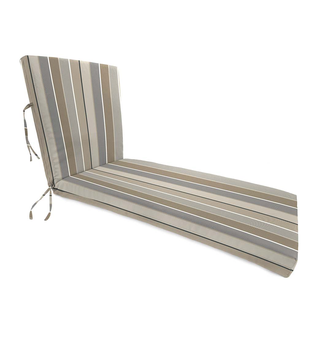 Sunbrella® Classic Chaise Cushion with Ties, 65" x 23" x 4" hinged 46" from bottom swatch image