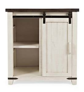 Cape Charles Barn Door Wood Storage Cabinet - White