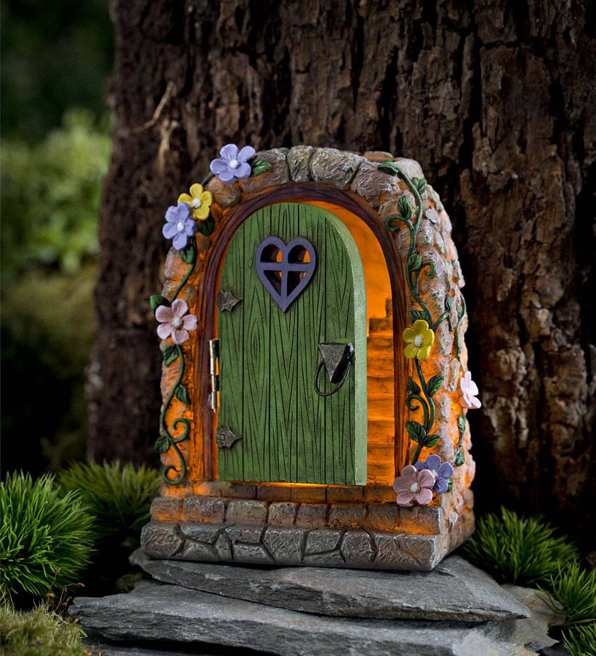Mini FAIRY GARDEN Accessories ~ Wood Door with Heart ~ NEW 