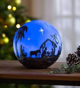 Glowing 3D Christmas Nativity Globe