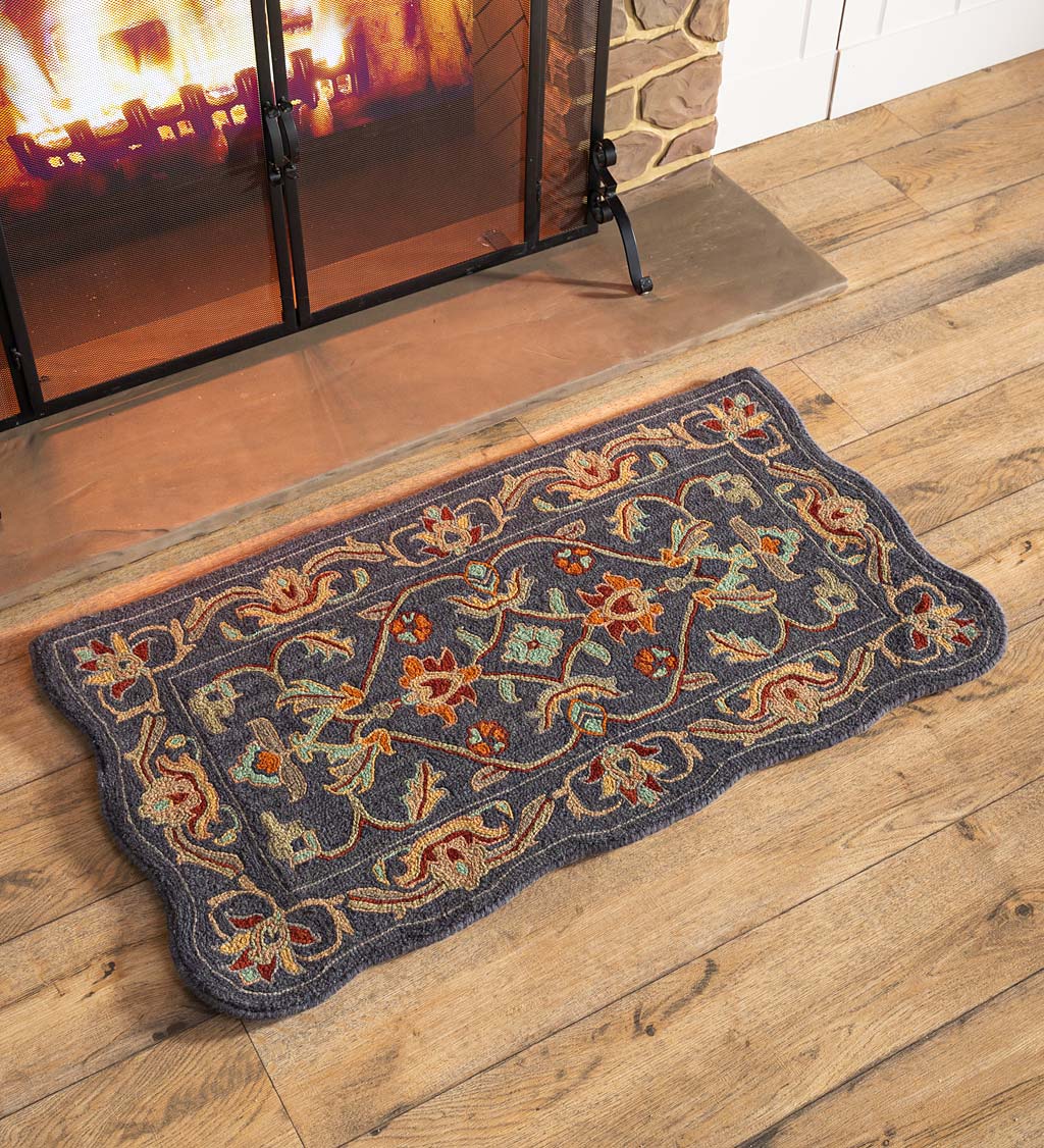 Hand Tufted Fire Resistant Scalloped, What Is A Hearth Rug