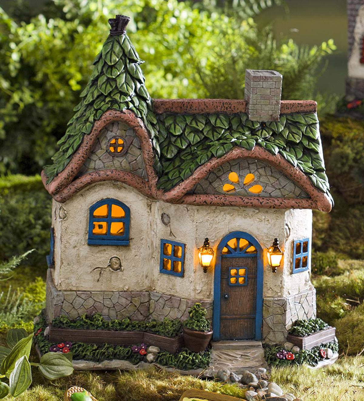 Solar Silver Birch House Accessories Miniature Dollhouse FAIRY GARDEN 