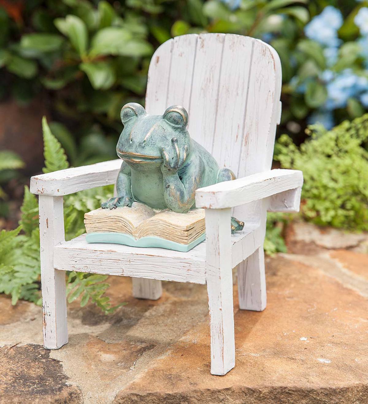 Reading Frog Garden Statue