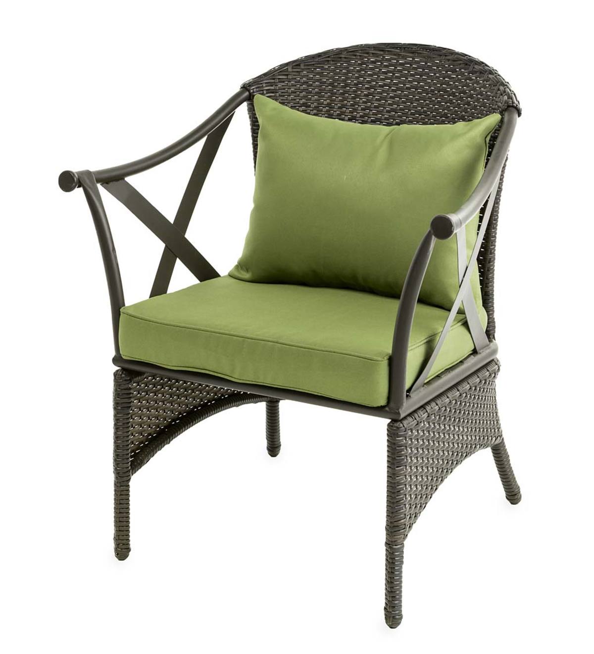 Wicker Patio Furniture Set with Cushions - Light Green | PlowHearth