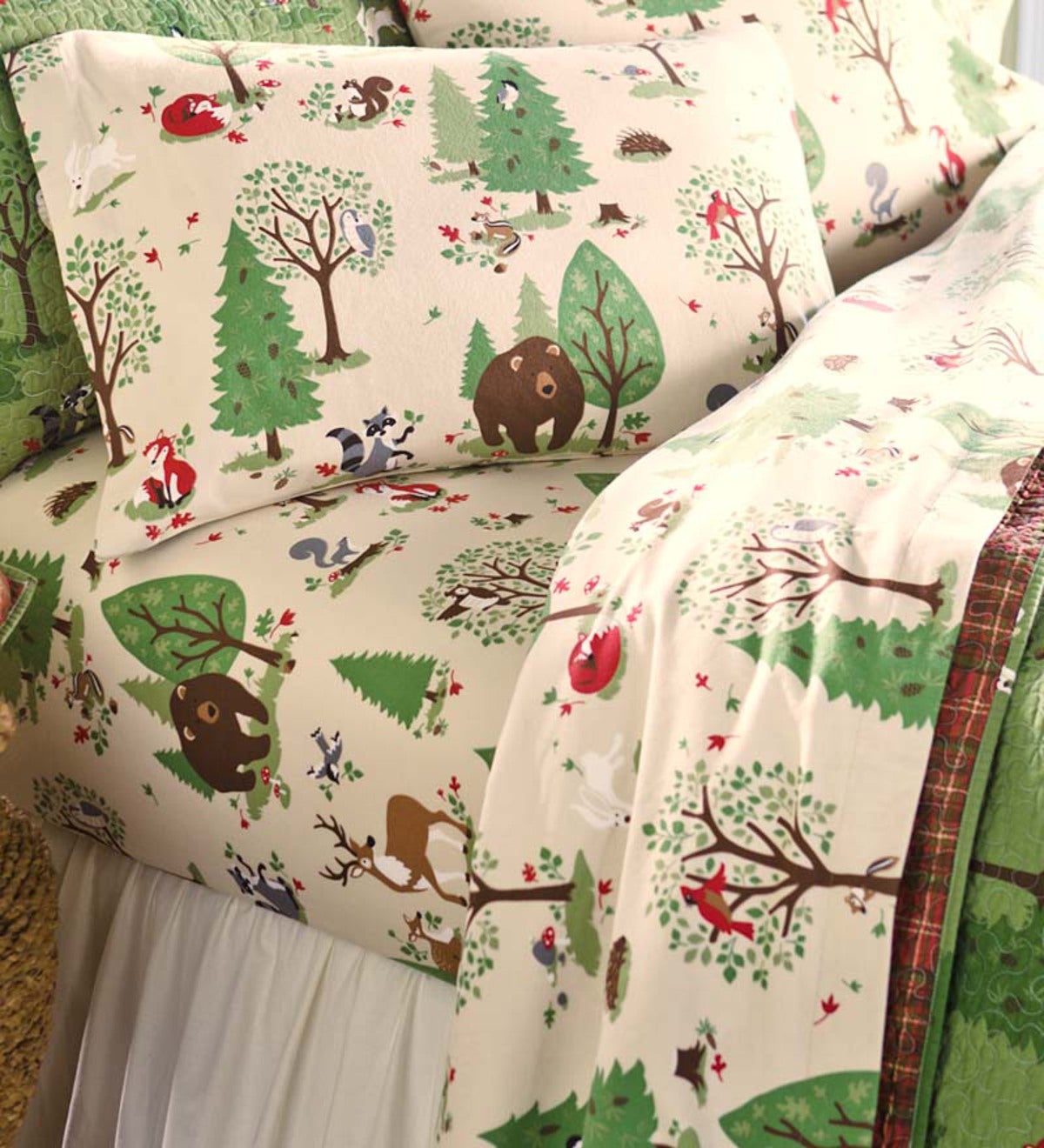 woodland animal twin sheets