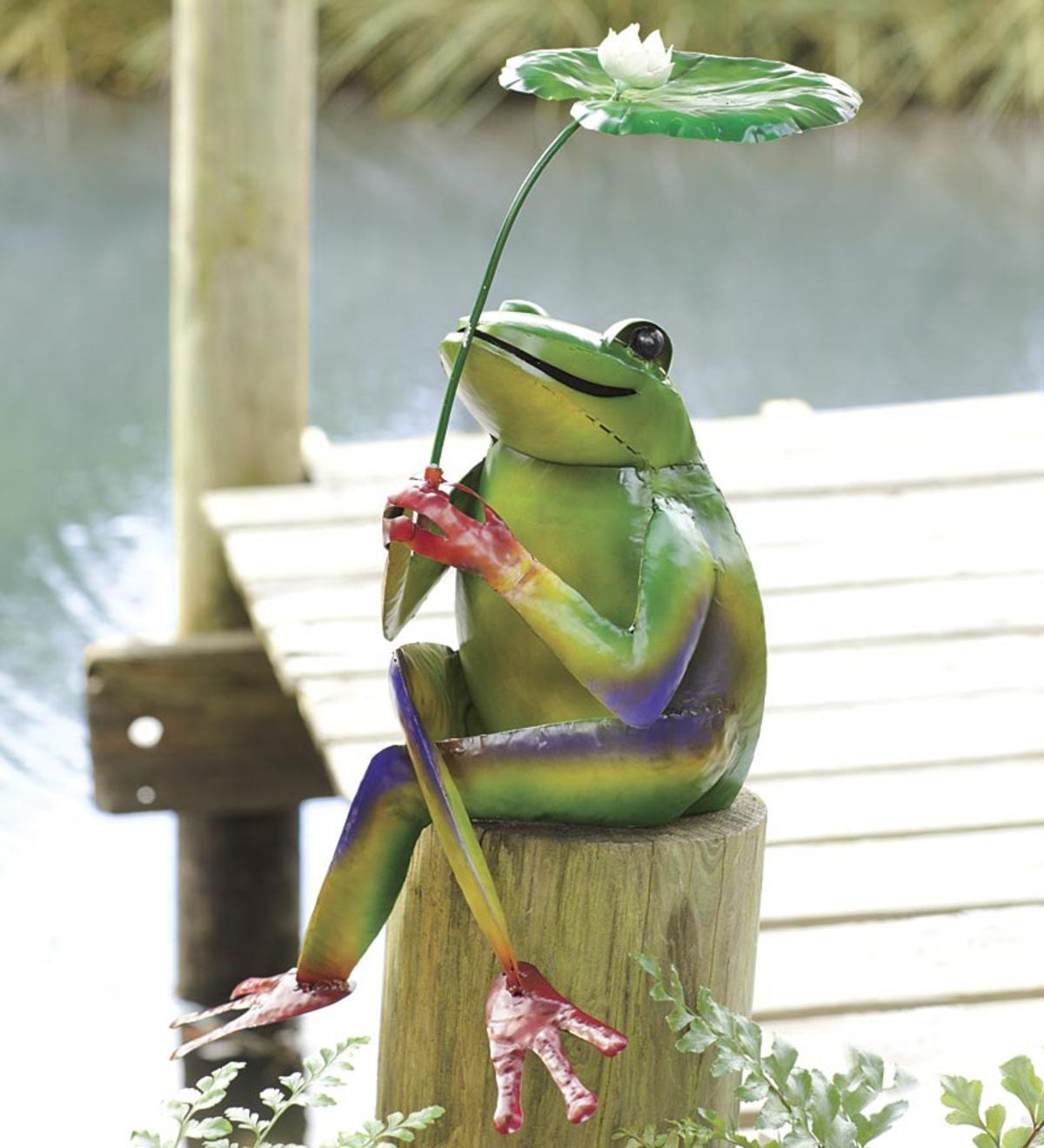 frog swinger garden accents