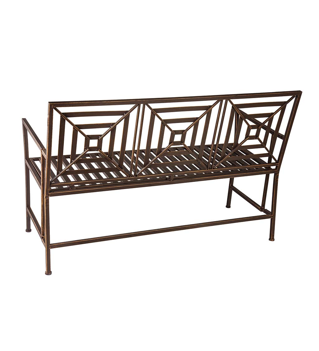 Festnight Bistro Bench 2-Seat Park Bench for Outdoor Garden Patio 100cm Bronze Cast Aluminium