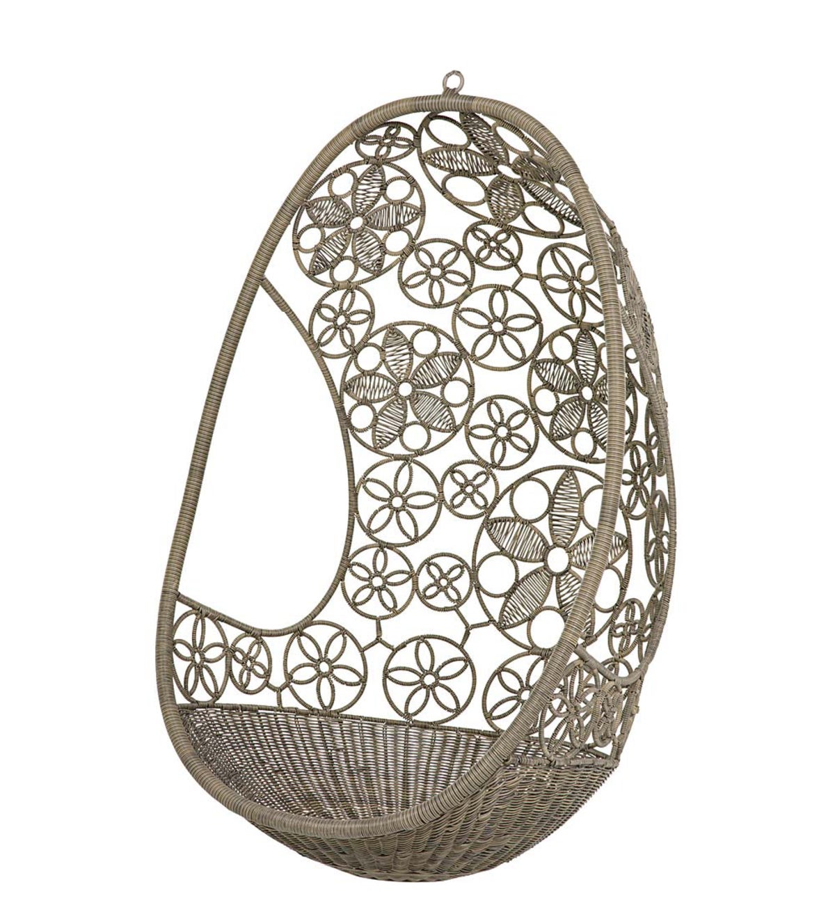 Woven Flower Pod Hanging Chair and Stand PlowHearth