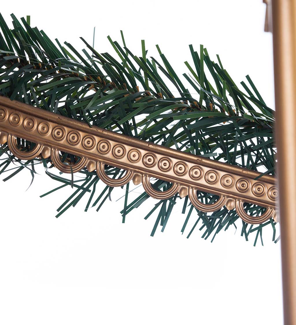 Golden Ornament Display Tree with Garland and Star