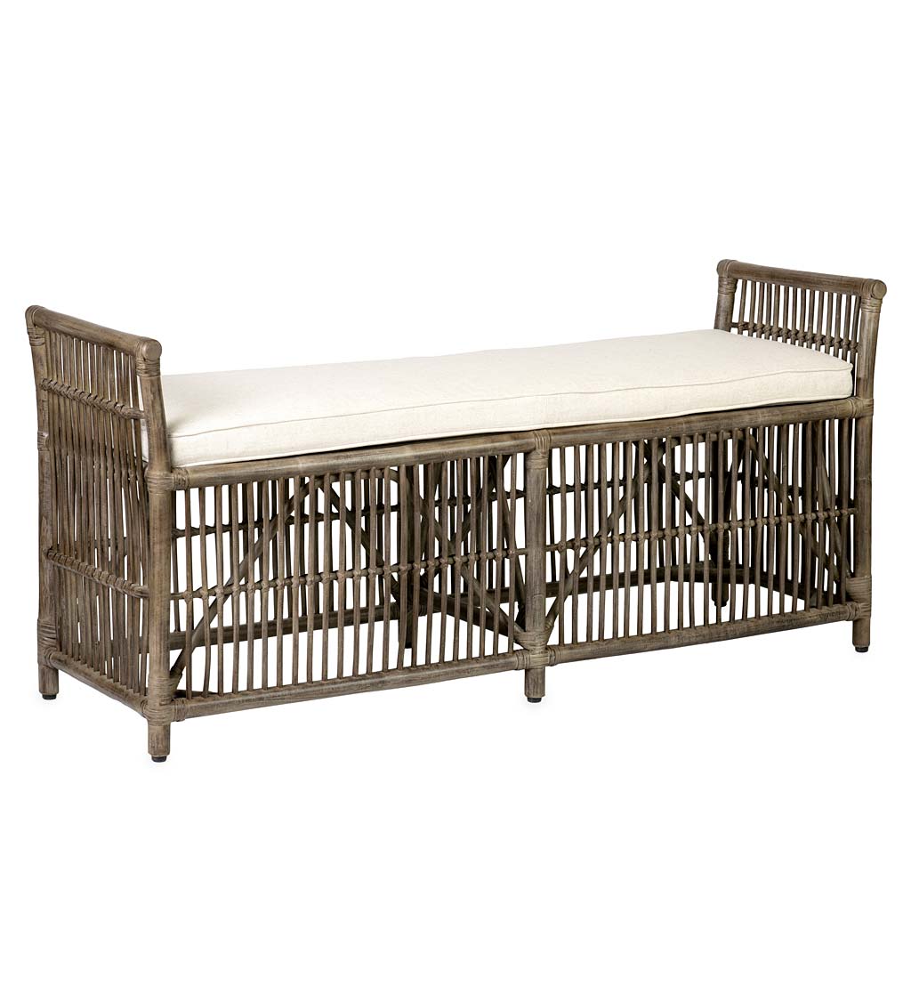 Winston Double Rattan Bench with Cushion
