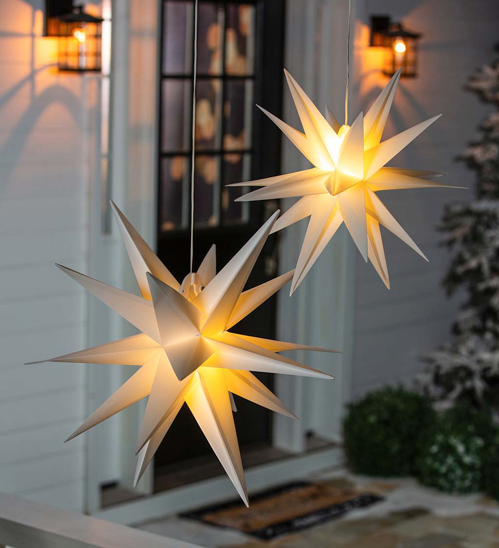 Indoor/Outdoor Collapsible LED Hanging Star Lantern, 17¾" dia.