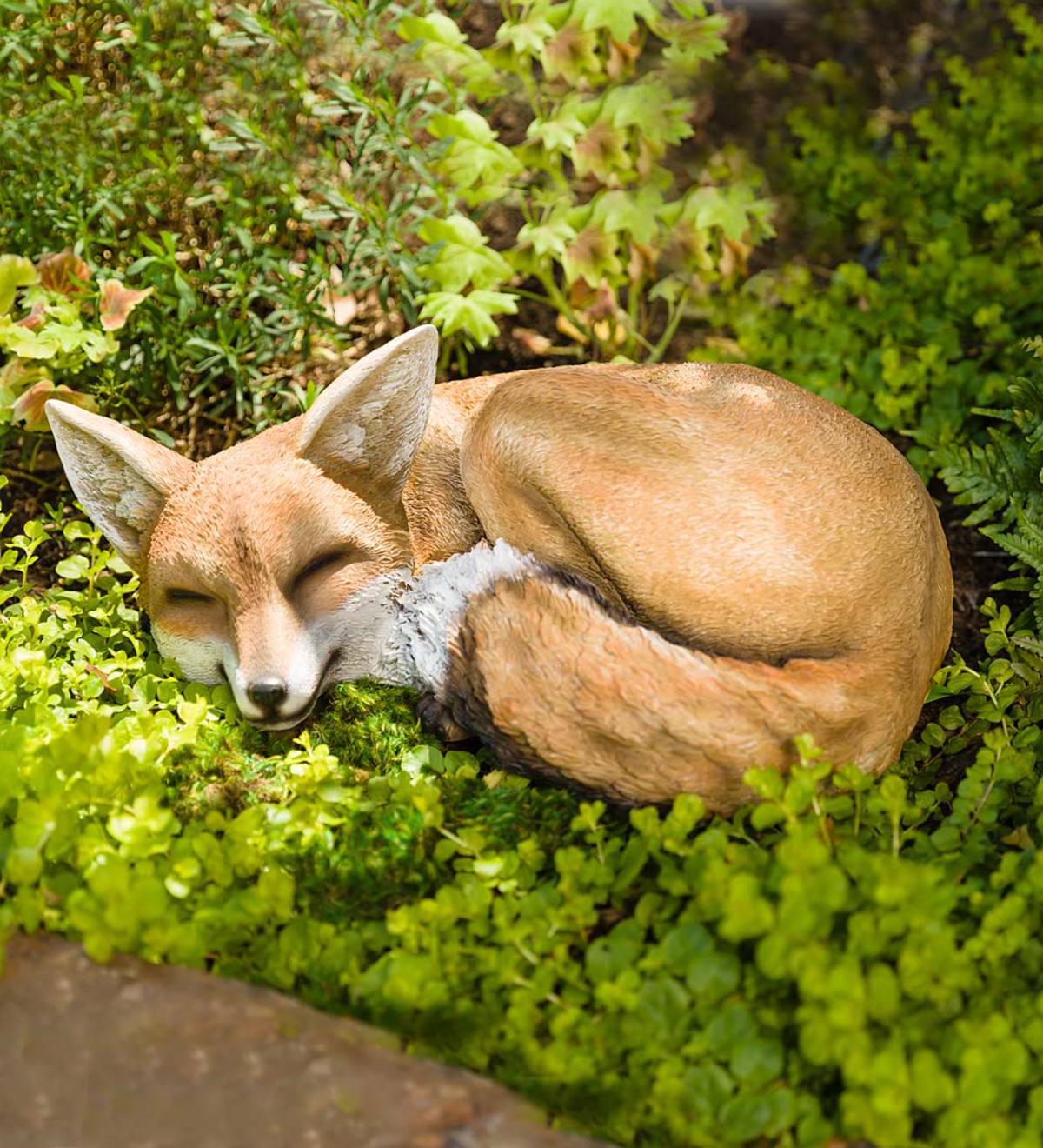 Sleeping Fox Garden Statue Plowhearth