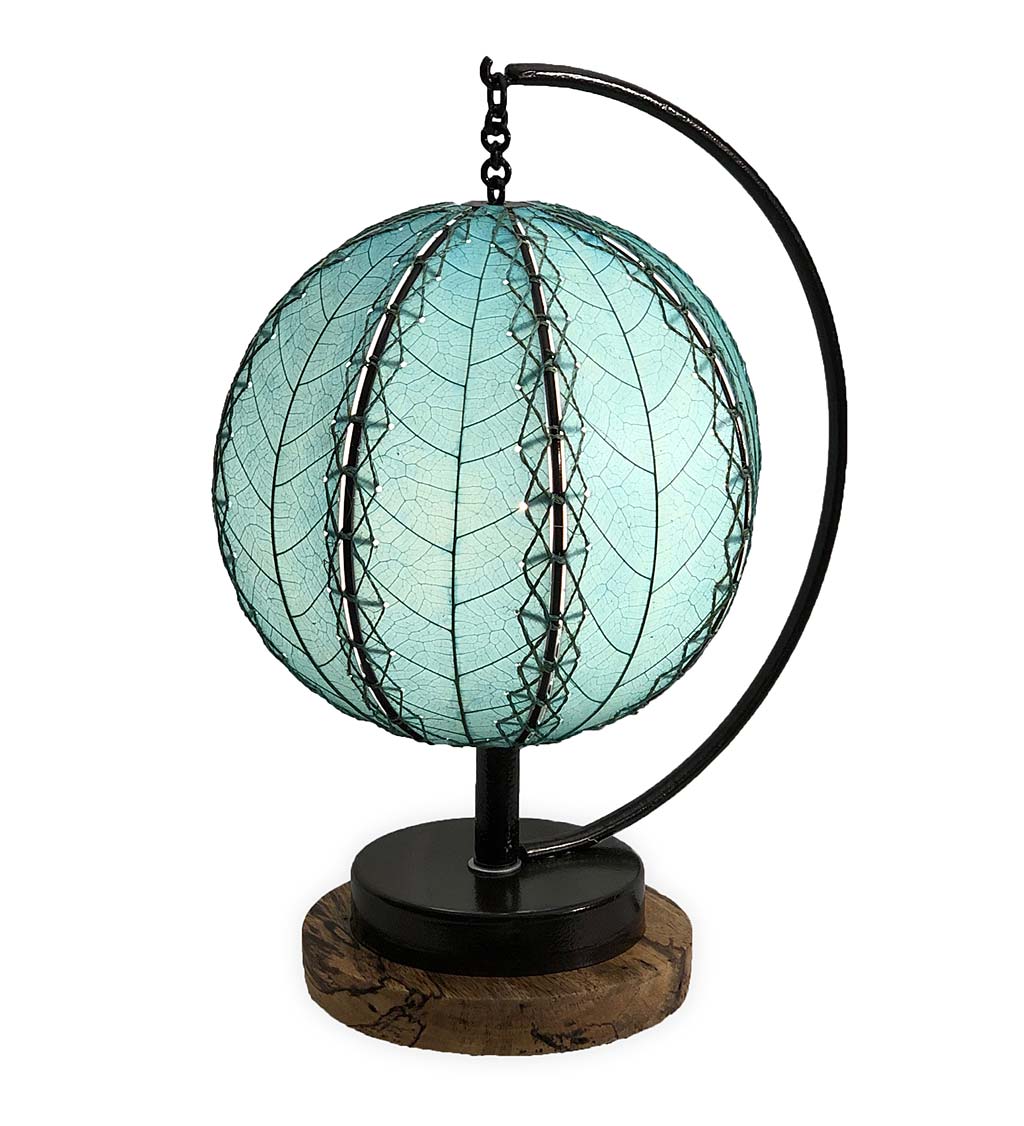 Orb Table Lamp with Leaf Shade