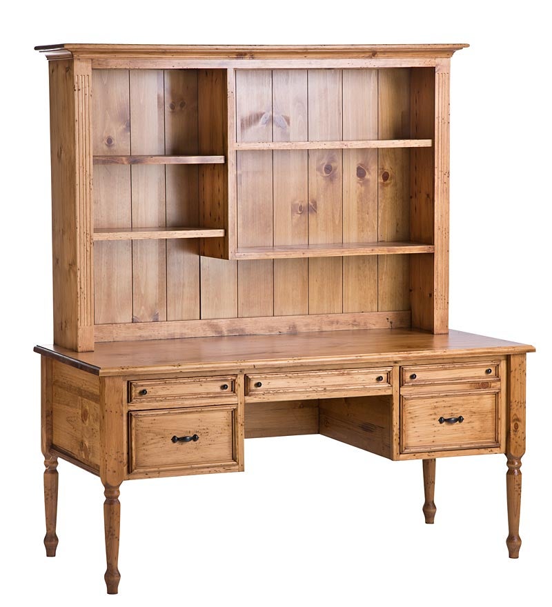 Made in USA Handcrafted Wood Savannah Desk with Hutch