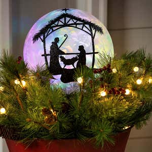 Glitter Nativity LED Luminary Ball