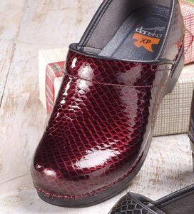 dansko burgundy patent leather clogs