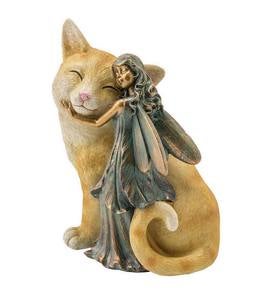 Fairy and Cat Garden Statue
