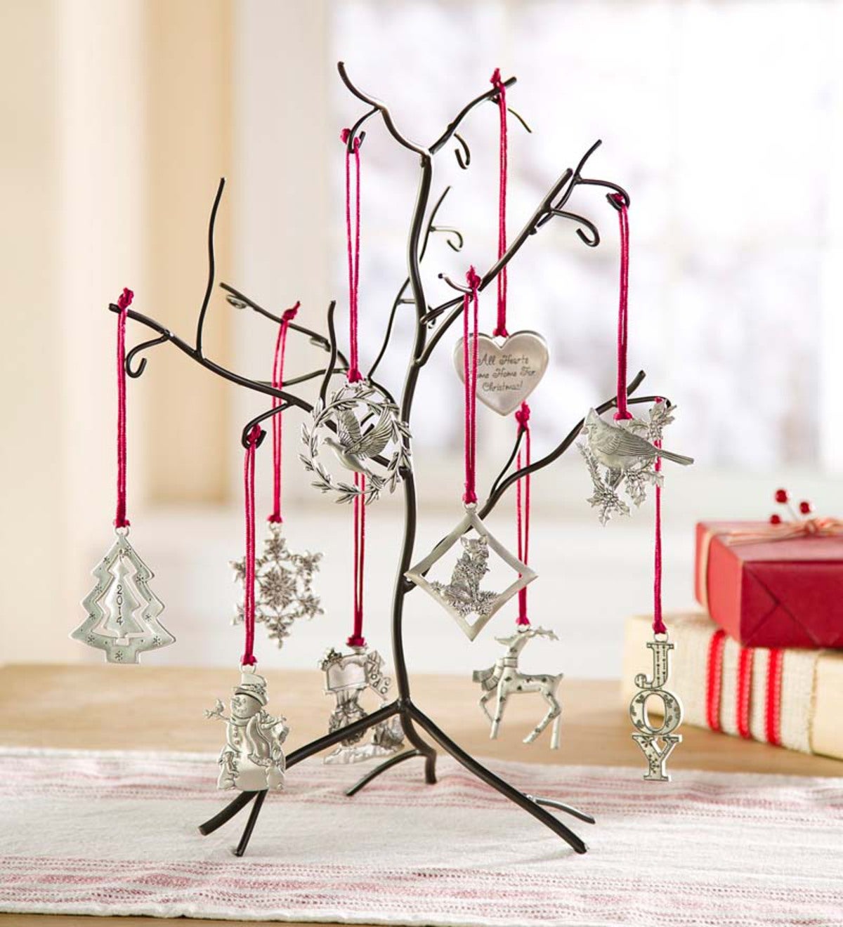 Metal Ornament Tree With 10 Ornaments | Plow & Hearth